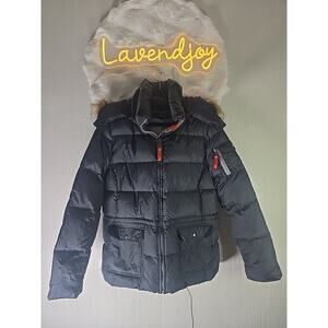 MARC NEW YORK Down Puffer Jacket Coat XL Black Y2K Snow Skiing Winter